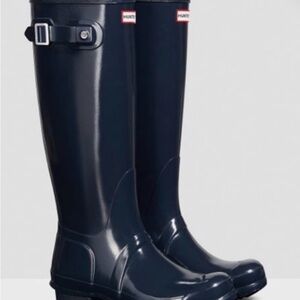 Hunter Dark Blue Tall Boots